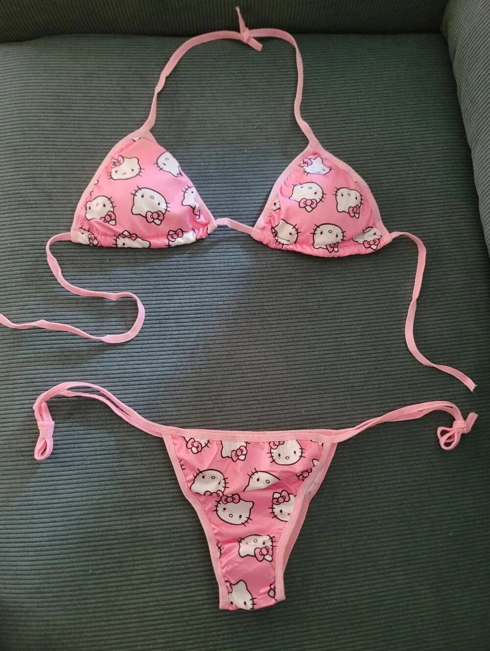 Hello Kitty Pink Tie Side Bikini Set NWOT